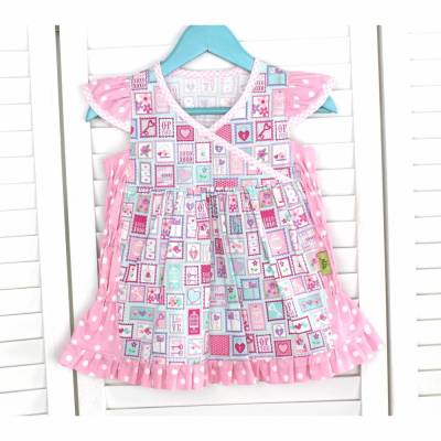 Sommerbluse - 86/92 Bluse rosa-aqua -Love Mail- von olilu