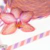 1m (1,20EUR/m) Diagonal Wild Orchid lila/beige/orange Webband Bild 4