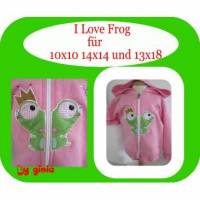 Stickdatei I Love Frog10x10 14x14 13 x18 Bild 1