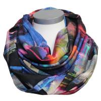 Jerseyschal Damen Loopschal Viskosejersey abstrakt gemustert multicolor Bild 1