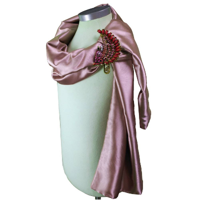 Sommer Damen Schal Satinschal uni Ro­sé Geschenk