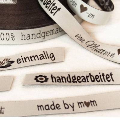 Webband/Label/Etikett Unikat creme