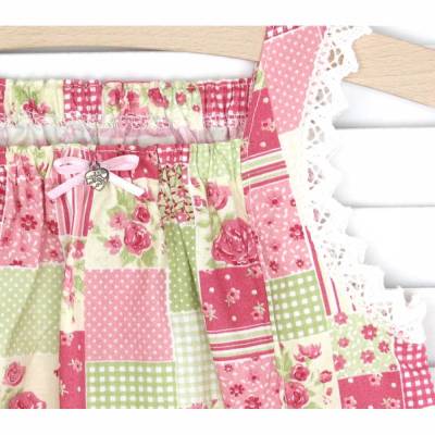 Sommertop - 98/104 Hängerchen altrosa-lindgrün -Rosen-Patchwork- von olilu