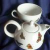 Teekanne mit Tasse als Set Schmetterlinge,Tee,Frühstück,Unikat Bild 4