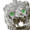 Anhänger Löwe Silber 925 Löwenkopf Massiv ca. 15g mit Smaragd Grünen Zirkonia Augen Bild 2