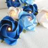 Lichterkette große Rosen in blau-weiß, Hochzeitsdeko, Tischdeko, romantische Girlande Bild 2