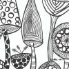 Schwarz-Weiß Zeichnungen mit lichtechtem Fineliner, ungerahmt, witzige Blumen, Crazy Flowers, Wandkunst, Illustration Bild 7