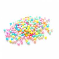 200 Perlen rund opak pastellfarben 8 mm Bild 1