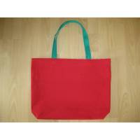 Stofftasche Rot aus Baumwolle für Einkauf, Sport oder Freizeit Bild 1