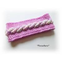 1 handgestricktes Stirnband für´s Baby - weich - Wolle - rosa Bild 1