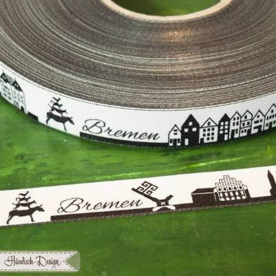 Bremen Skyline Webband schwarz/weiß