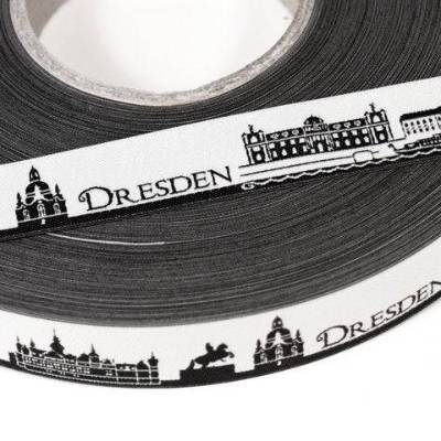 Dresden Skyline Webband schwarz/weiß