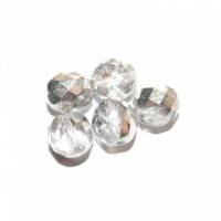 5 Stück Glasschliffperlen 12 mm feuerpoliert kristall-silber 2. Wahl Bild 1