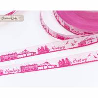 Hamburg Skyline Webband pink/weiß Bild 1