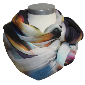 Sommer Damen Loopschal Batist Mischgewebe Viskose Seide