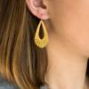 Messingohrringe  - Statement l große Ohrringe l Goldfarben I opulente Ohrringe - Tropfen Bild 3