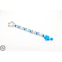 Taschenbaumler/Schlüsselanhänger mit Namen - Stern in babyblau/blau - Taschenanhänger/Namenanhänger - Bild 1