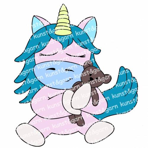 Plotterdatei Einhorn Leyla kuschelt