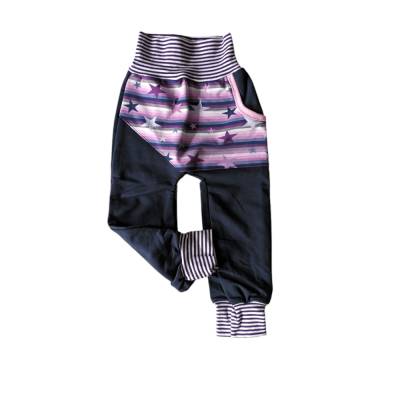 Baby Hose / Kinder Pumphose,, Streifen und Sterne " in den Gr 50/56 bis 134 aus Jersey