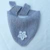 Babyhalstuch - Baby-Schal aus  Wolle-Merino - grau rosa blau Bild 3