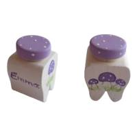 Milchzahndose Zahndose für Milchzähn Fliegenpilze weiss lila Bild 1