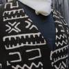 Herrenweste Afrika, handgewebtes Baumwolltuch mit Naturfarben, schwarz-weiss Bild 3