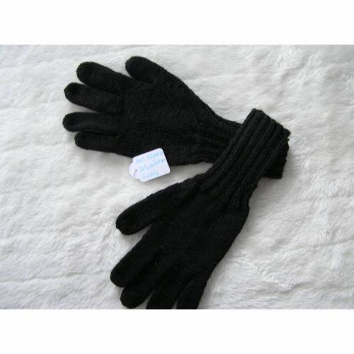 Fingerhandschuhe - Gr. XL - Fb. schwarz - reine Handarbeit