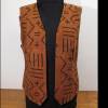 Damenweste aus afrikanisch-handgewebtem Baumwolltuch, braun/schwarz Bild 2
