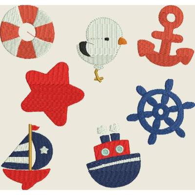 Stickdatei Maritim /   Puschen Set Kleine Motive 285