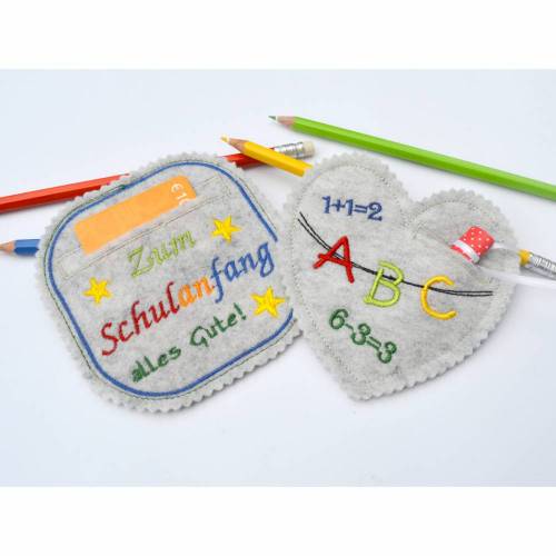 ITH Stickdatei Geschenkanhänger Schulanfang 10x10cm