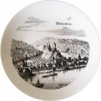 Vintage, Wandteller Motiv Miltenburg, Bareuther Porzellan Waldsassen, Sammelteller, 17 cm Durchmesser, Herausgeber Sparkasse, Bild 1