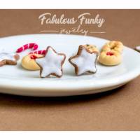 Zimtstern Mini - Ohrstecker Miniaturefood - Weihnachten - Mini - Cookies Bild 1