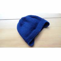 Babymütze - Baby-Wollmütze - Mütze mit Ohren, blau Bild 1