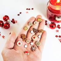 Marmeladenkeks Ohrstecker Miniature food - Herz - Weihnachten - Cookie - Keks - Fimo - Essen Bild 3