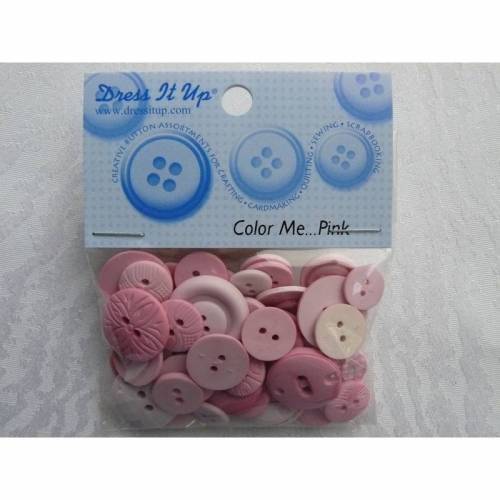 Dress it up Knöpfe   rund und rosa - hellrosa     (1 Pck.)    Color Me Pink