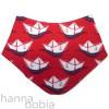 Babyset Mütze und Halstuch mit Booten auf rot, maritim Bild 3