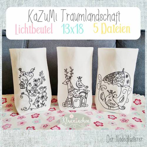Digitale Stickserie KaZuMi Traumlandschaft  Lichtbeutel ITH 13x18 cm (5x7") Stickrahmen
