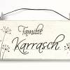 Türschild aus Holz mit Pusteblumen, Hochzeitsgeschenk für das Brautpaar, Holzschild mit Name personalisiert Bild 1