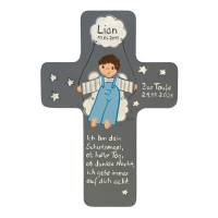 Schutzengelkreuz für Jungs Taufkreuz, Kinderkreuz Geschenk zur Taufe / Geburt Bild 2