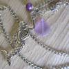 Halskette Violet Seashell 60cm lang rundum - Lila Glas Muschel, Meerjungfrau Nixe Kette Modeschmuck Bild 2