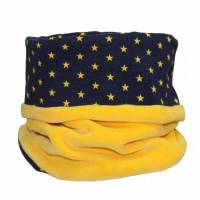 Kinder Loop Halswärmer zum Wenden Jersey dunkelblau Sterne gelb Nicki yellow Bild 1