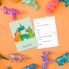 12 Dino Einladungskarten zum Kindergeburtstag - lustiges Dinosaurier Motiv - mint - inkl. passende Umschläge Bild 2