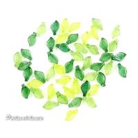 100 Blätter transparent grün-Mix 5 x 10 mm Bild 1