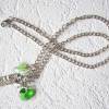 Halskette PALME 55cm lang rundum, Kette mit grünem Glasherz und Glasstern, Modeschmuck Bild 2