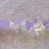 Y-Kette "Glockenblumen und Glitzersterne"  52cm lang rundum plus 9cm Anhänger - Halskette mit lila Lucite-Blüten u. irisierenden Glassternen Bild 6
