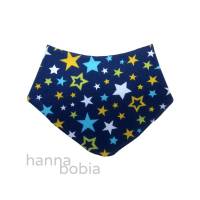 Baby-Halstuch, Dreieckstuch mit Sternen auf dunkelblau Bild 1