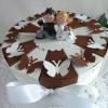 Hochzeitstorte/Schachteltorte in braun / creme mit Schmetterlingen, 23cm Durchmesser Bild 2