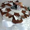 Hochzeitstorte/Schachteltorte in braun / creme mit Schmetterlingen, 23cm Durchmesser Bild 3