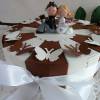 Hochzeitstorte/Schachteltorte in braun / creme mit Schmetterlingen, 23cm Durchmesser Bild 4