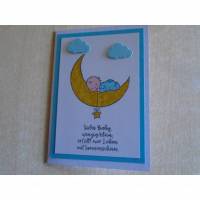 Glückwunschkarte zur Geburt Taufe Junge Babykarte Geburtskarte Bild 1